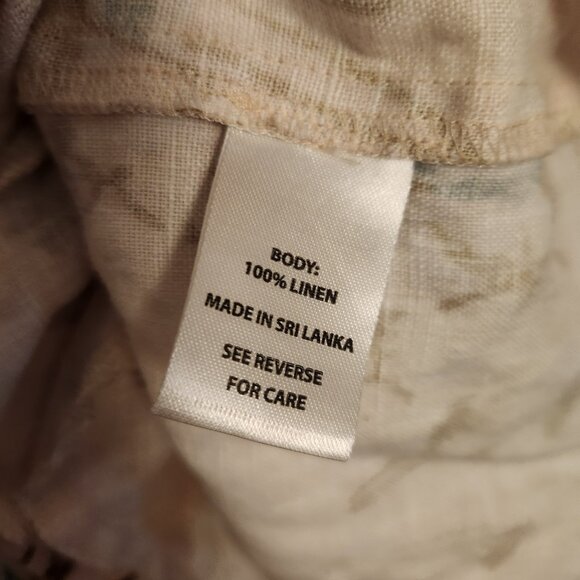 Spartina 449 Audrey Floral Linen Romper Size Small Beige Multicolor Poppies - Picture 6 of 6